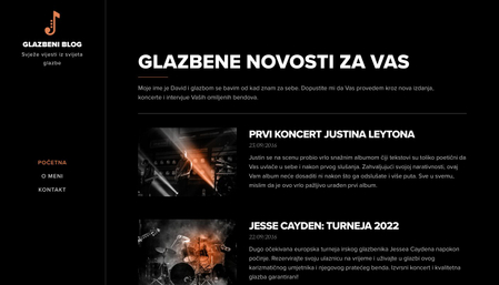 Predložak glazbeni blog