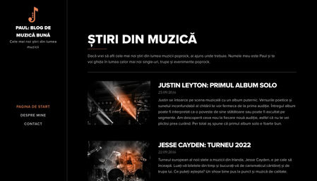 Șablon: Blog despre muzică