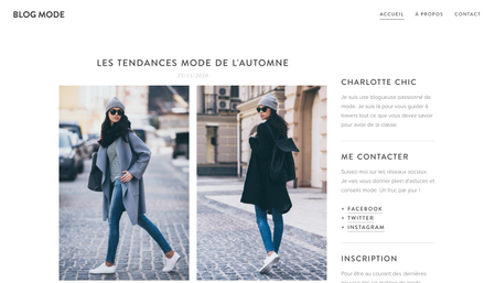 Modèle : Blog de mode