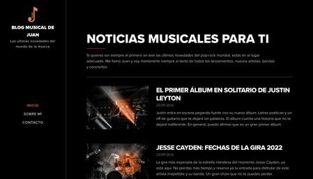 Plantilla para blog de música