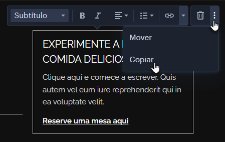 Duplicar os blocos de conteúdo