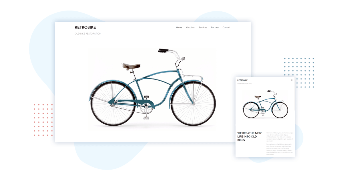 Our "Retrobike" template is a great example of minimalist design