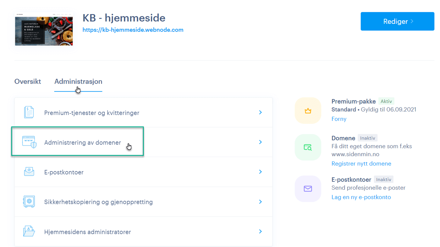 Administrering av domener