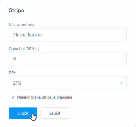 Stripe je připojen