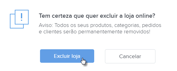 Excluir loja online permanentemente