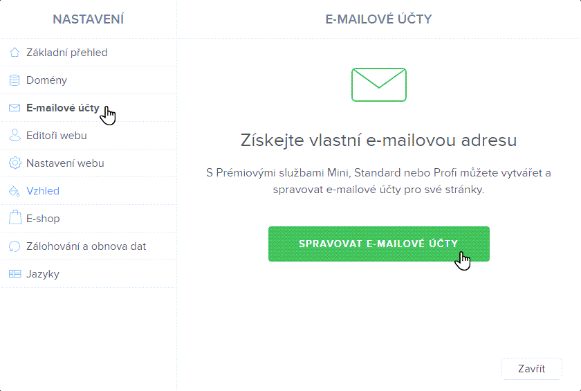 Spravovat E-mailové účty