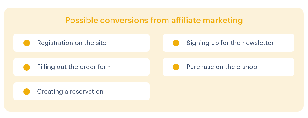 Conversion from affiliate marketing