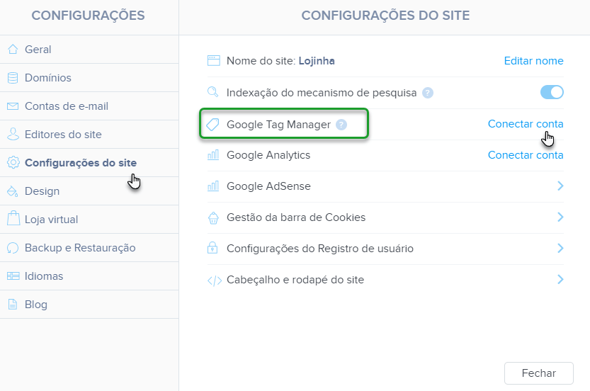 Embutir Google Tag Manager