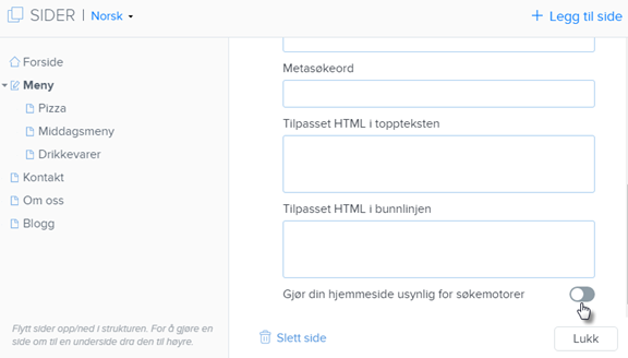 Gjør din hjemmeside usynlig for søkemotorer